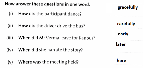 Adverbs Question Answers | DAV Class 5 English Practice Book Chapter 6 Solutions
