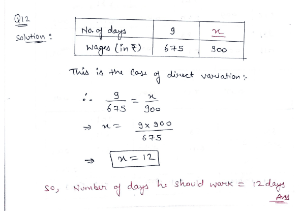 Chapter 4 | Worksheet 1 Direct And Inverse Variation | Class-8 DAV Secondary Mathematics