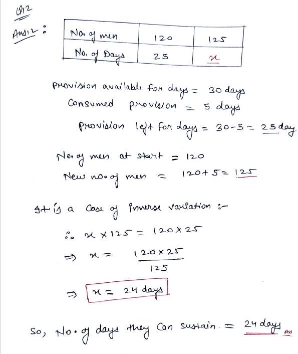 Chapter 4 | Worksheet 2 Direct And Inverse Variation | Class-8 DAV Secondary Mathematics