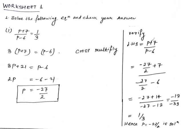 Chapter 9 | Linear Equations In One Variable | Class-8 DAV Secondary Mathematics