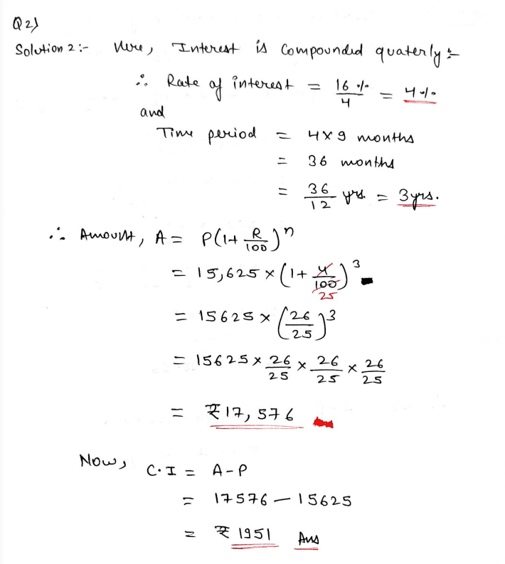 case study questions on compound interest class 8
