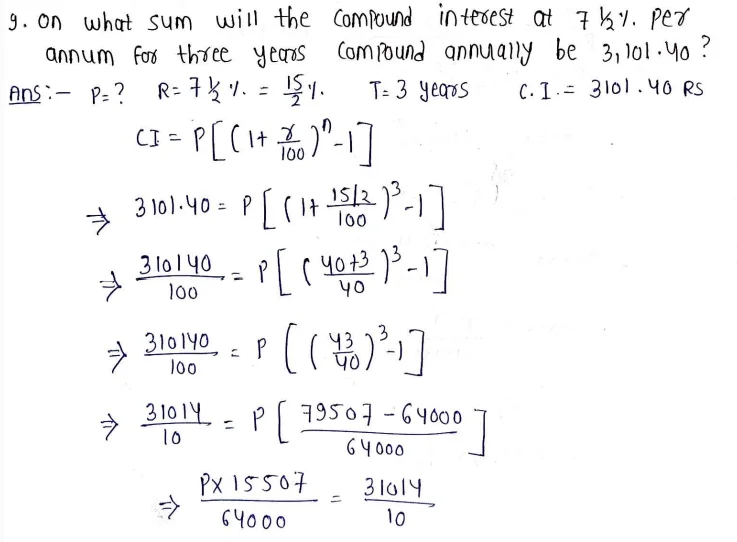 Chapter 6 | Compound Interest | Class-8 DAV Secondary Mathematics
