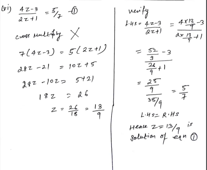 Chapter 9 | Linear Equations In One Variable | Class-8 DAV Secondary Mathematics