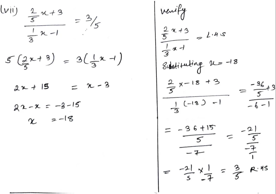 Chapter 9 | Linear Equations In One Variable | Class-8 DAV Secondary Mathematics