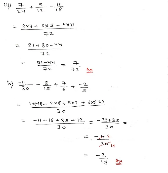 Chapter 2 | Operations On Rational Numbers | Class-7 DAV Secondary Mathematics