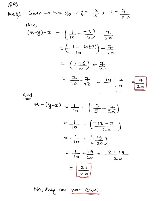 Chapter 2 | Operations On Rational Numbers | Class-7 DAV Secondary Mathematics