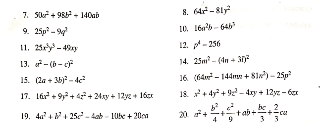 Chapter 7 | Algebraic Identities | Class-8 DAV Secondary Mathematics