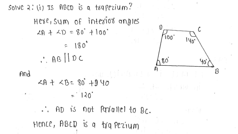 ABCD is a quadrilateral with L A = 80°, L B = 40°, L C = 140°, L D = 100°. 