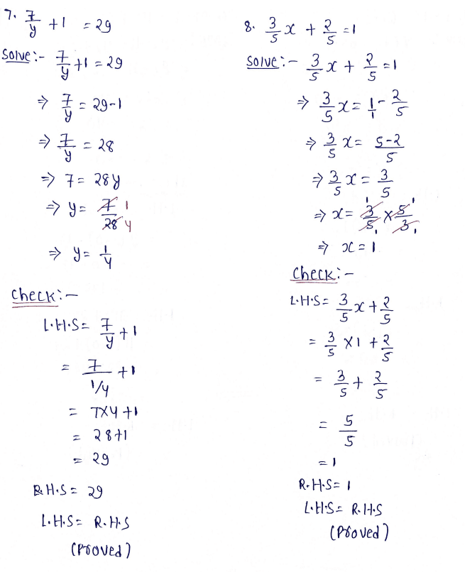 Chapter 7 | Linear Equations in One Variable | Class-7 DAV Secondary Mathematics