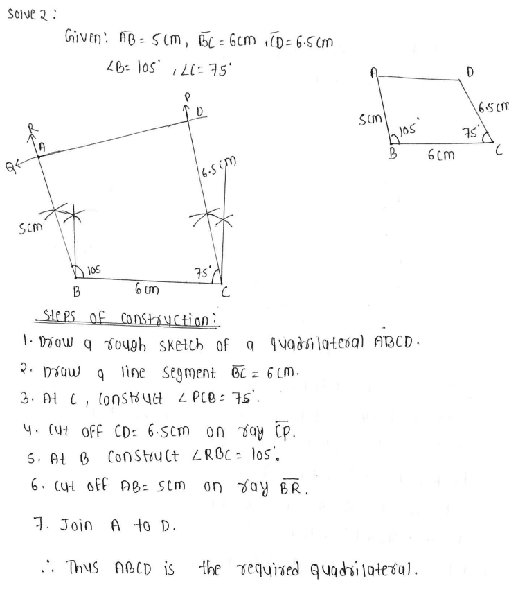Chapter 12 | Construction Of Quadrilaterals | Class-8 DAV Secondary Mathematics