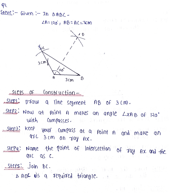 Chapter 10 | Construction of Triangles | Class-7 DAV Secondary Mathematics