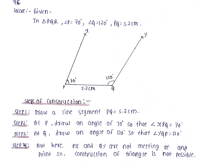 DAV Chapter 10 Worksheet 3 | Construction of Triangles | Class-7 DAV Maths Question and Answer