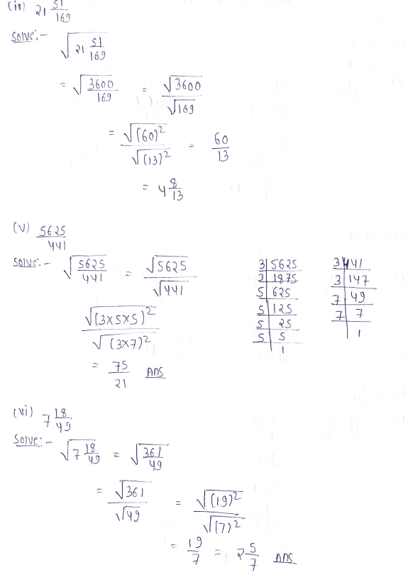Chapter 1 | Square and Square Roots Class-8 DAV Secondary Mathematics