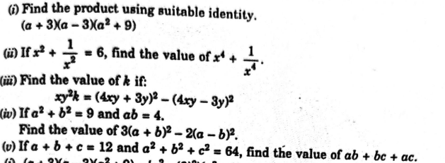 Chapter 7 | Algebraic Identities | Class-8 DAV Secondary Mathematics