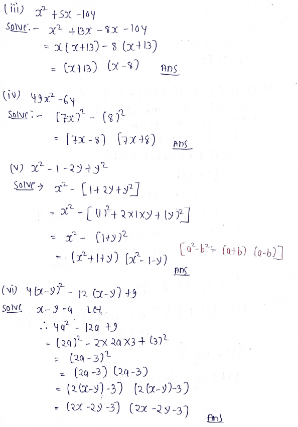 Chapter 7 | Algebraic Identities | Class-8 DAV Secondary Mathematics