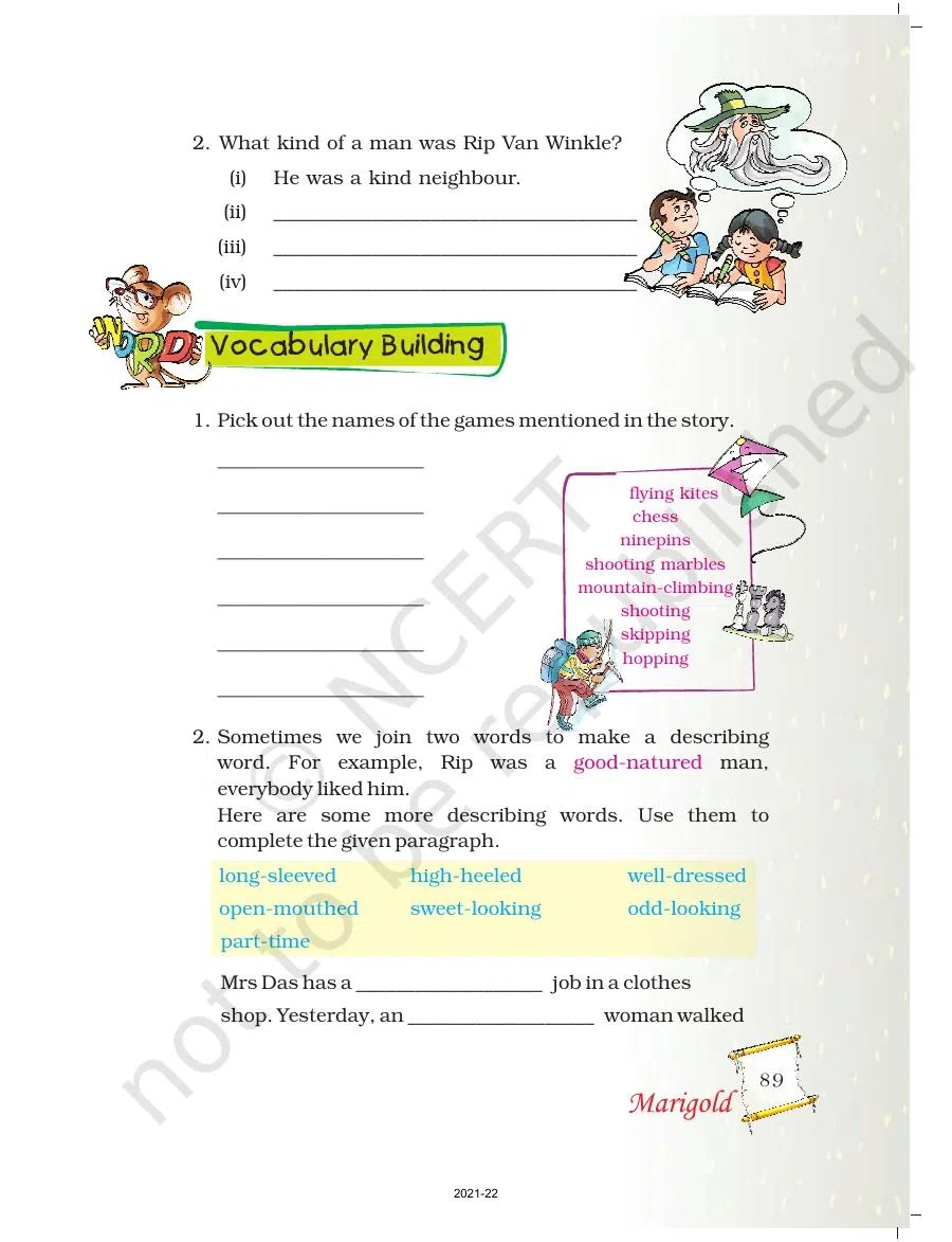 Class 5 English Marigold Chapter 5 The Lazy Frog