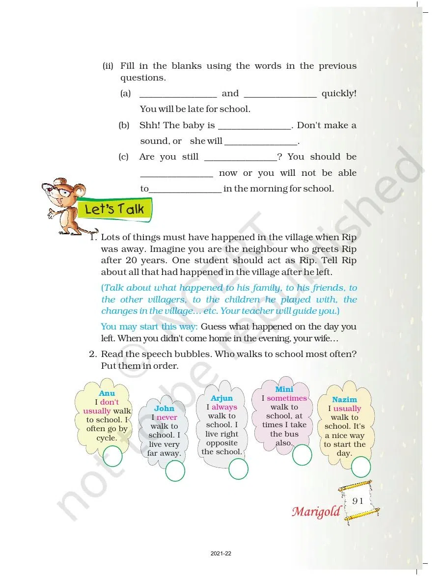 Class 5 English Marigold Chapter 5 The Lazy Frog