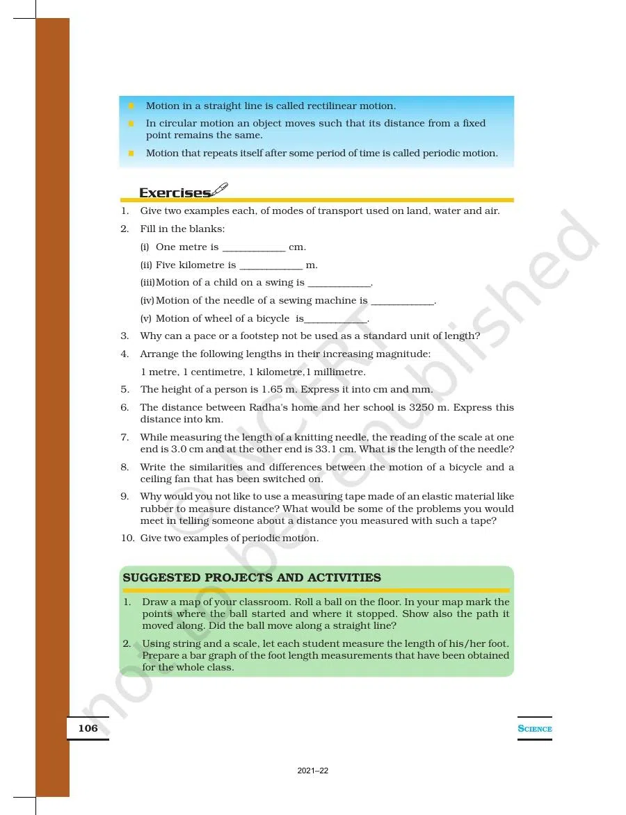 Class 6 Science Chapter 10