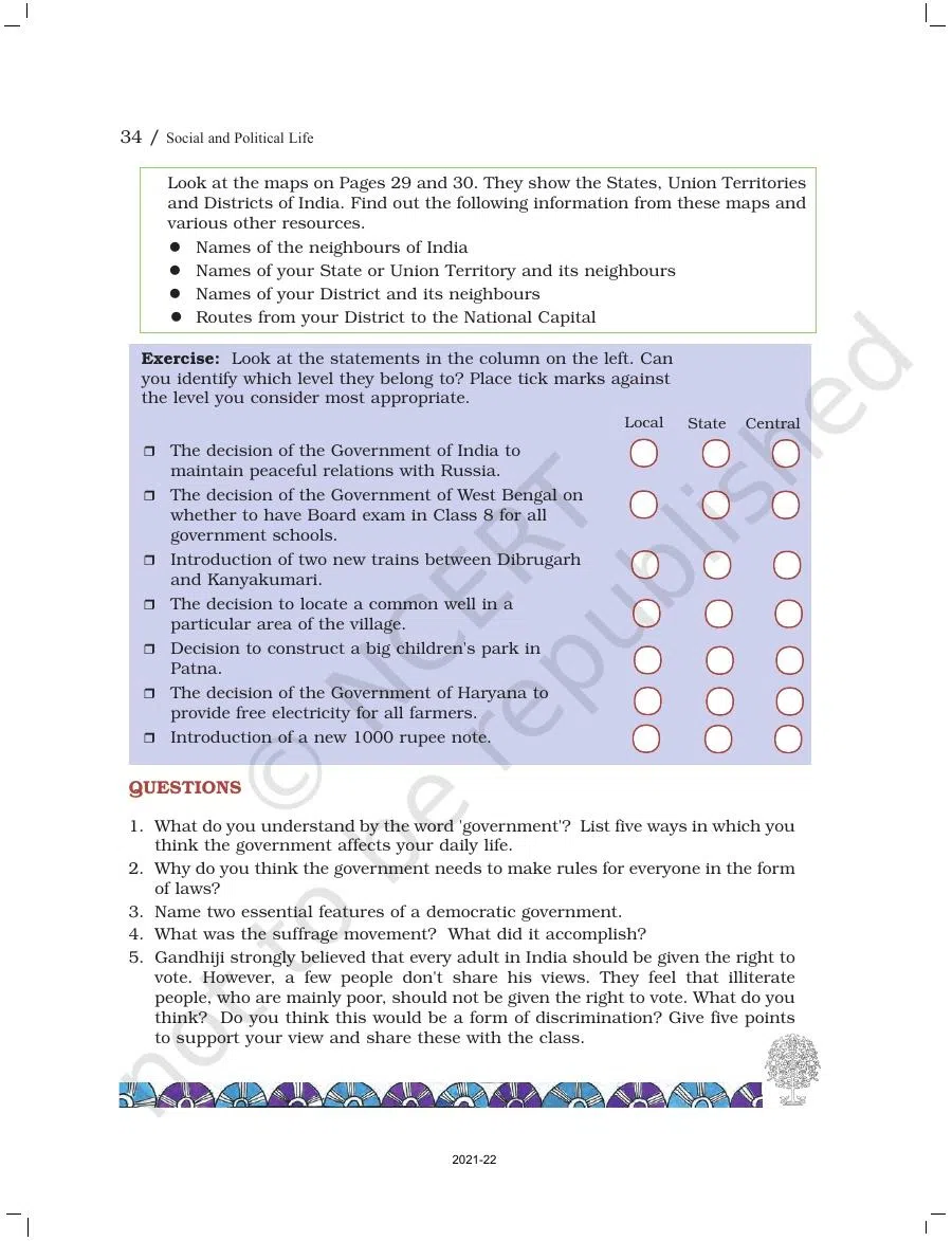 Class 6 SST Social And Political Life Chapter 3