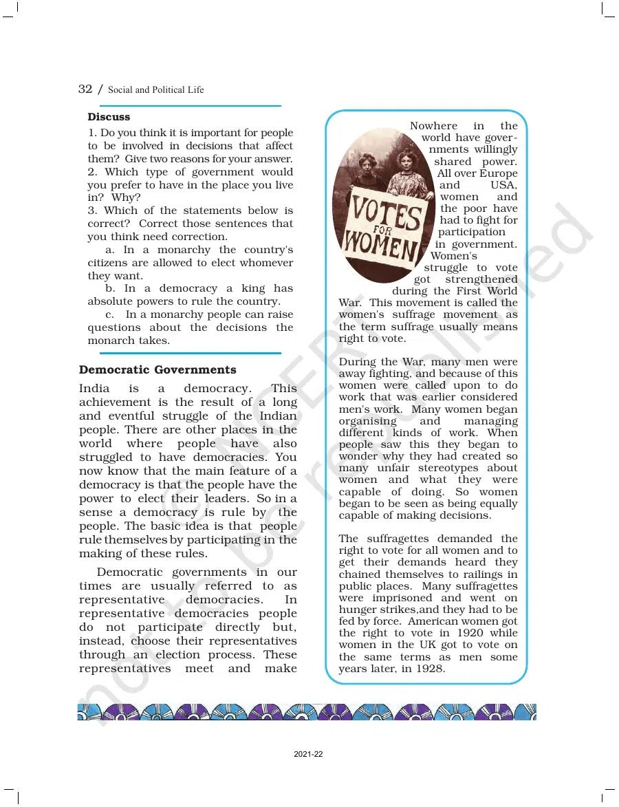 Class 6 SST Social And Political Life Chapter 3