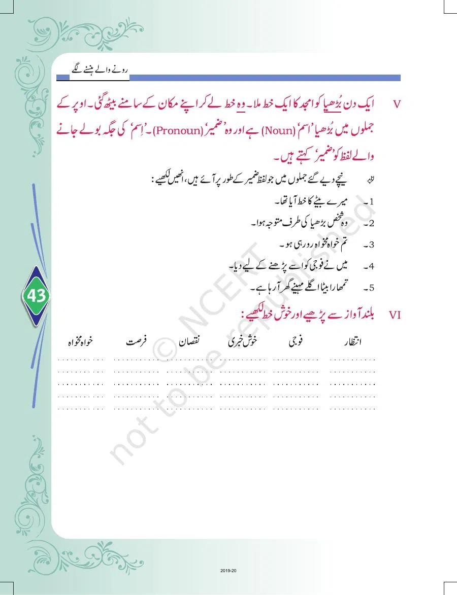 Class 8 Urdu Door Pass Chapter 9