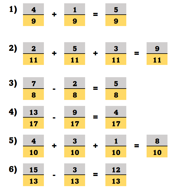 Class 4 Fractions Revision Worksheet