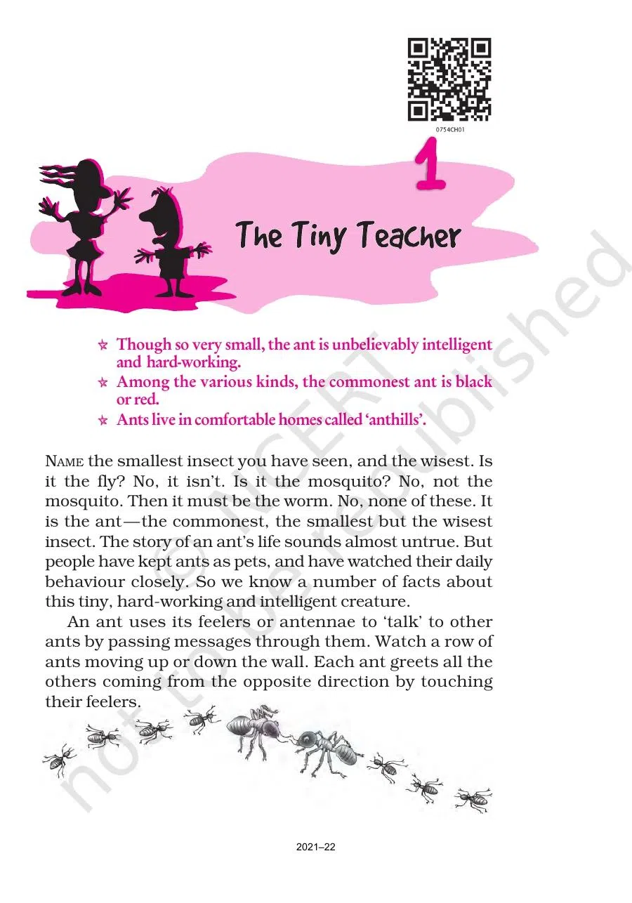 Class 7 English An Alien Hand The Tiny Teacher Chapter 1