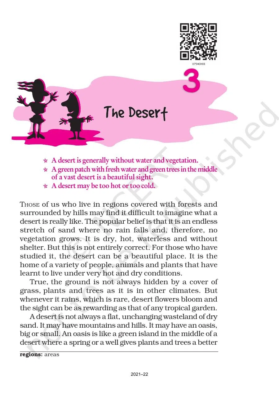 Class 7 English An Alien Hand The Desert Chapter 3