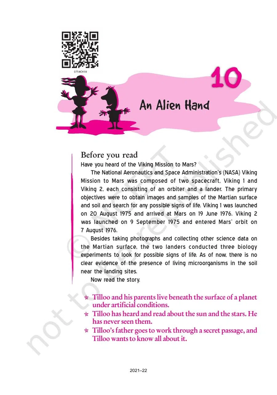 Class 7 English An Alien Hand An Alien Hand Chapter 10