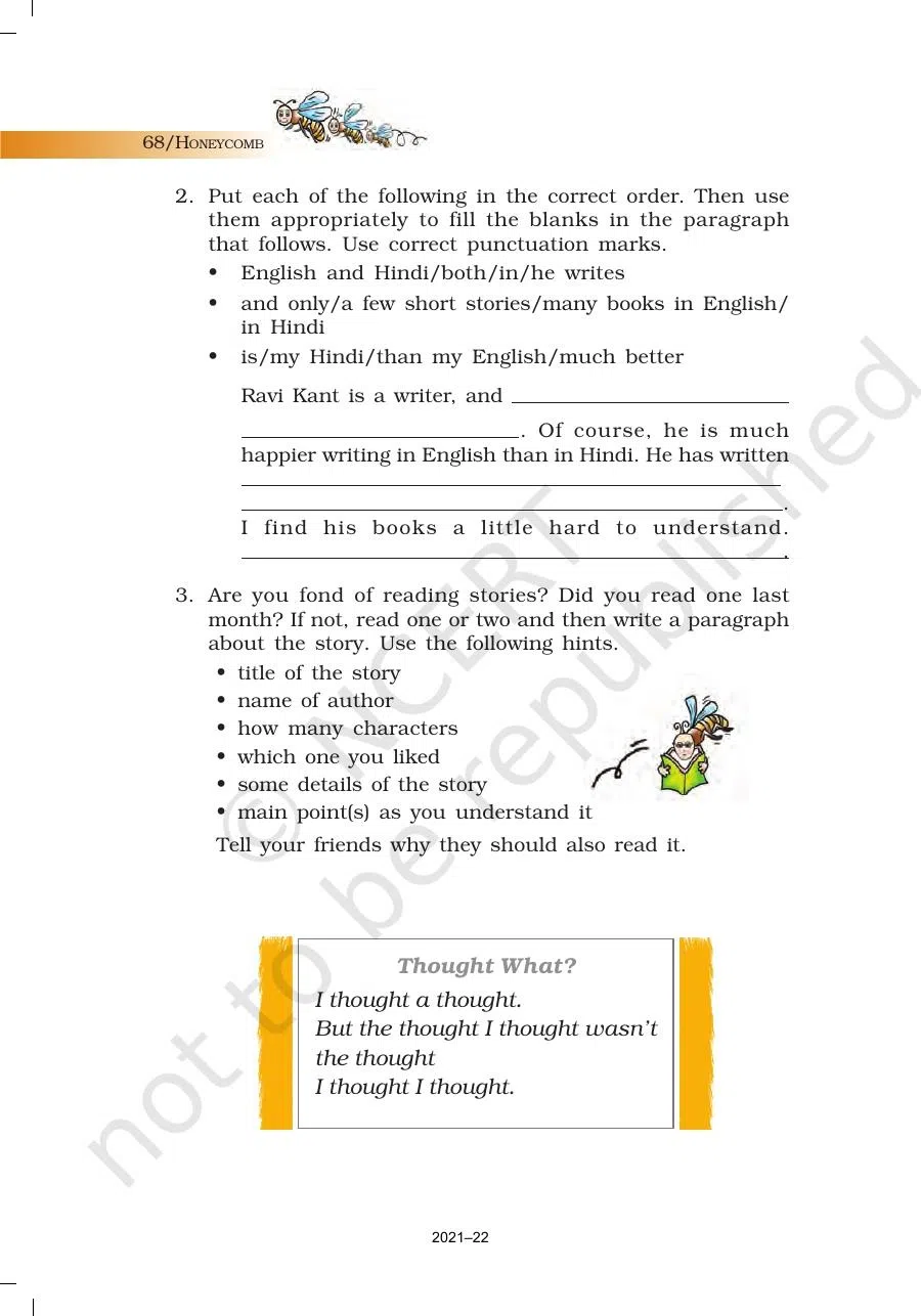 Class 7 English Honeycomb The Ashes that Made Trees Bloom Chapter 4