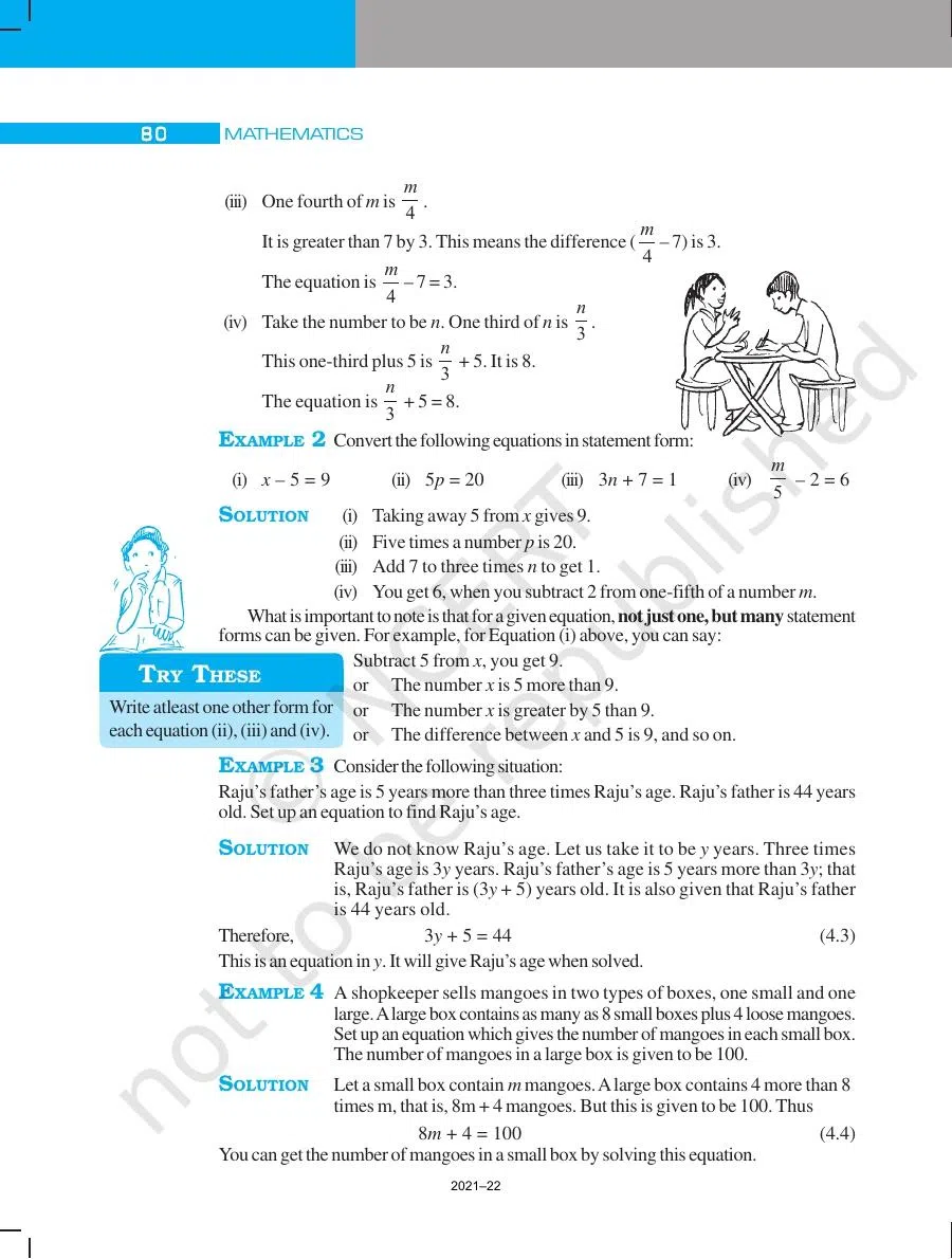 Class 7 Maths Simple Equations Chapter 4