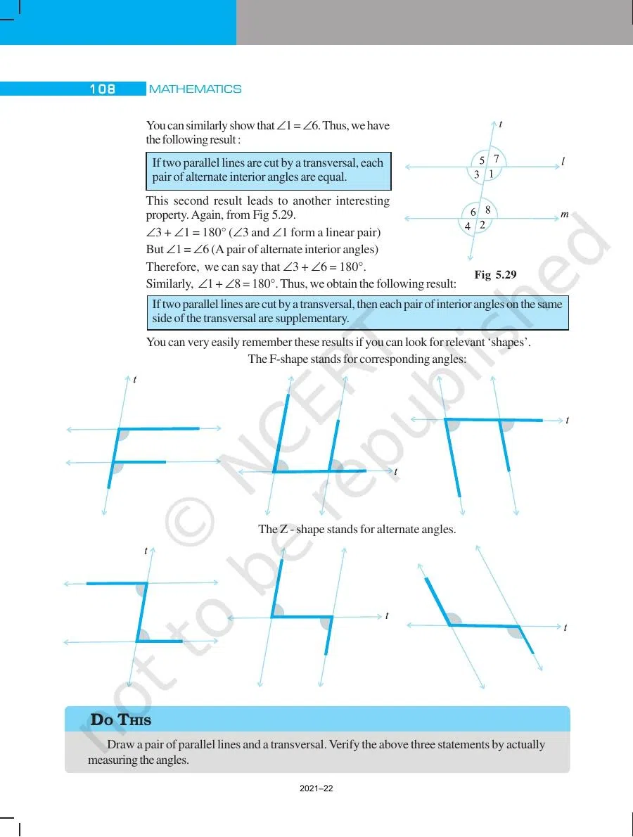 Class 7 Maths Lines and Angles Chapter 5