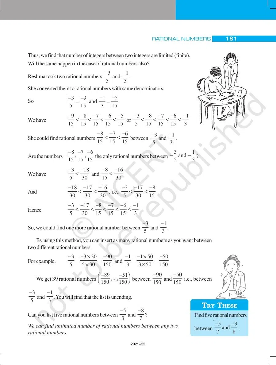 Class 7 Maths Rational Numbers Chapter 9