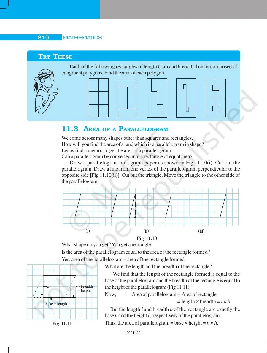 Class 7 Maths Perimeter and Area Chapter 11