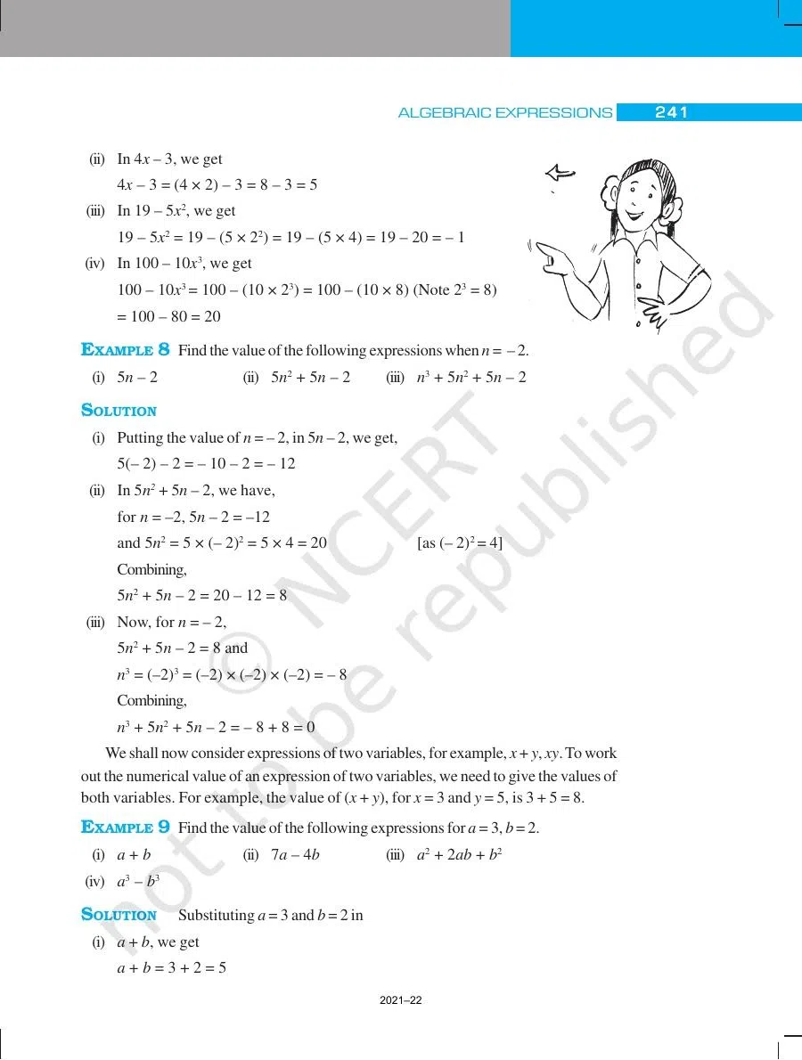 Class 7 Maths Algebraic Expressions Chapter 12