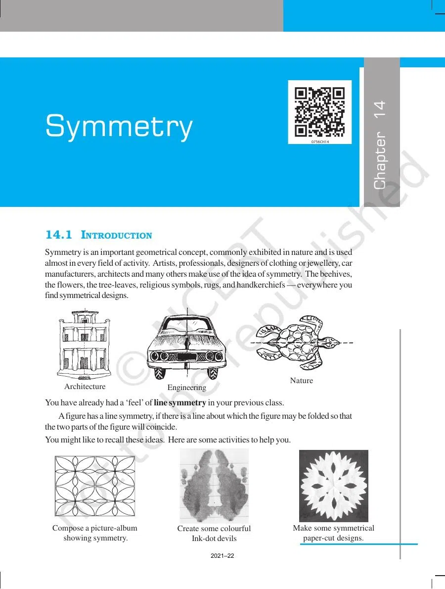 Class 7 Maths Symmetry Chapter 14