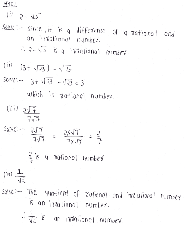 NCERT Solutions | Class 9 Maths Chapter 1 Number Systems