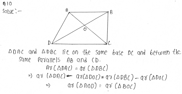 NCERT Solutions | Class 9 Maths Chapter 9 Areas of Parallelograms and Triangles