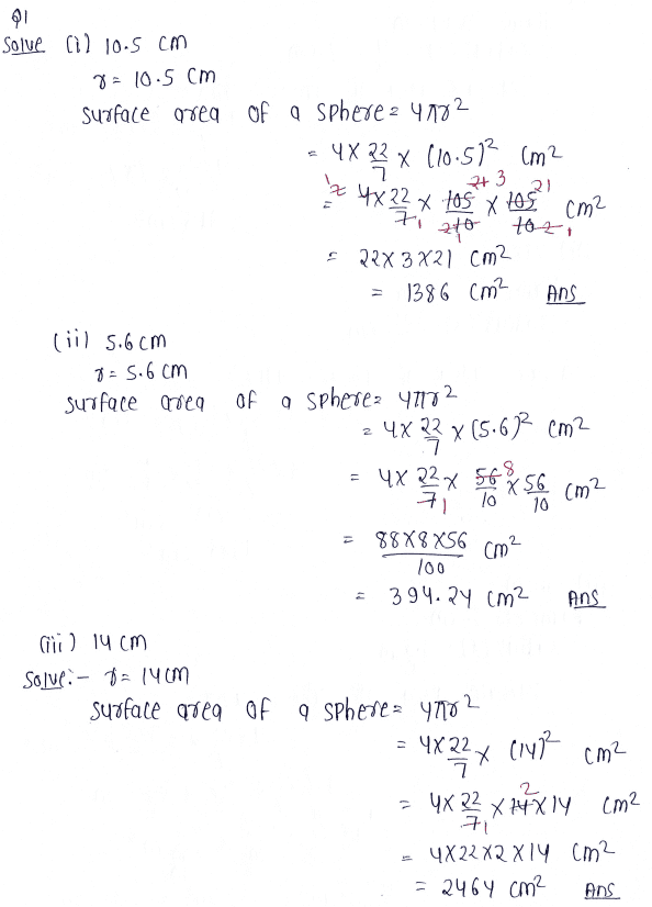 NCERT Solutions | Class 9 Maths Chapter 13 Surface Areas and Volumes