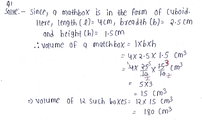 Exercise 13.5 Class 9 Maths Chapter 13 Surface Areas and Volumes