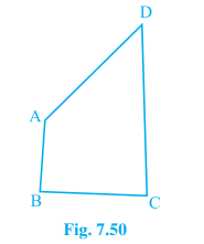 AB and CD are respectively the smallest and longest sides of a quadrilateral ABCD (see Fig. 7.50). Show that ∠ A > ∠ C and ∠ B > ∠ D. 