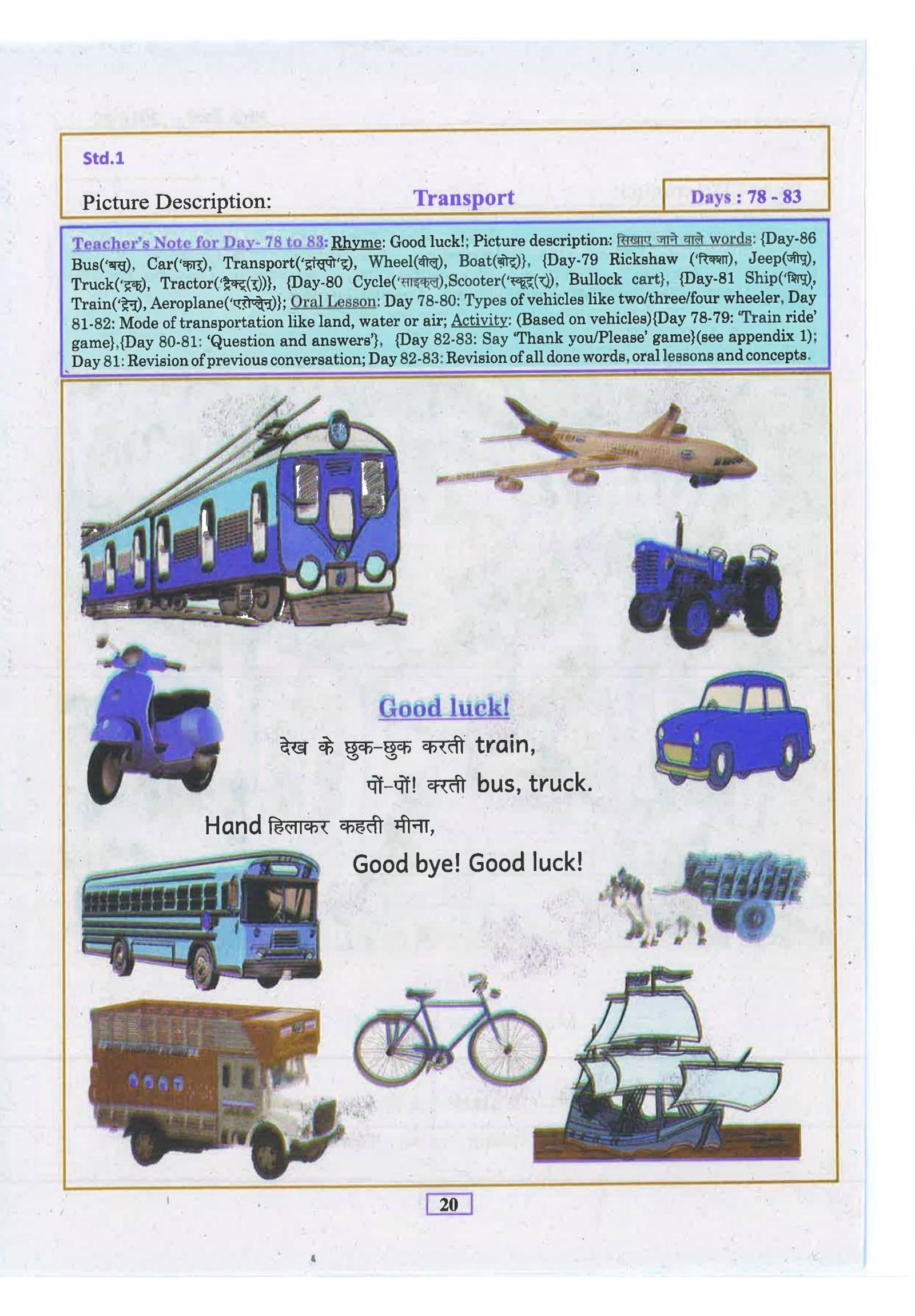 Bihar Board Class 1 English Chapter 14 Transport