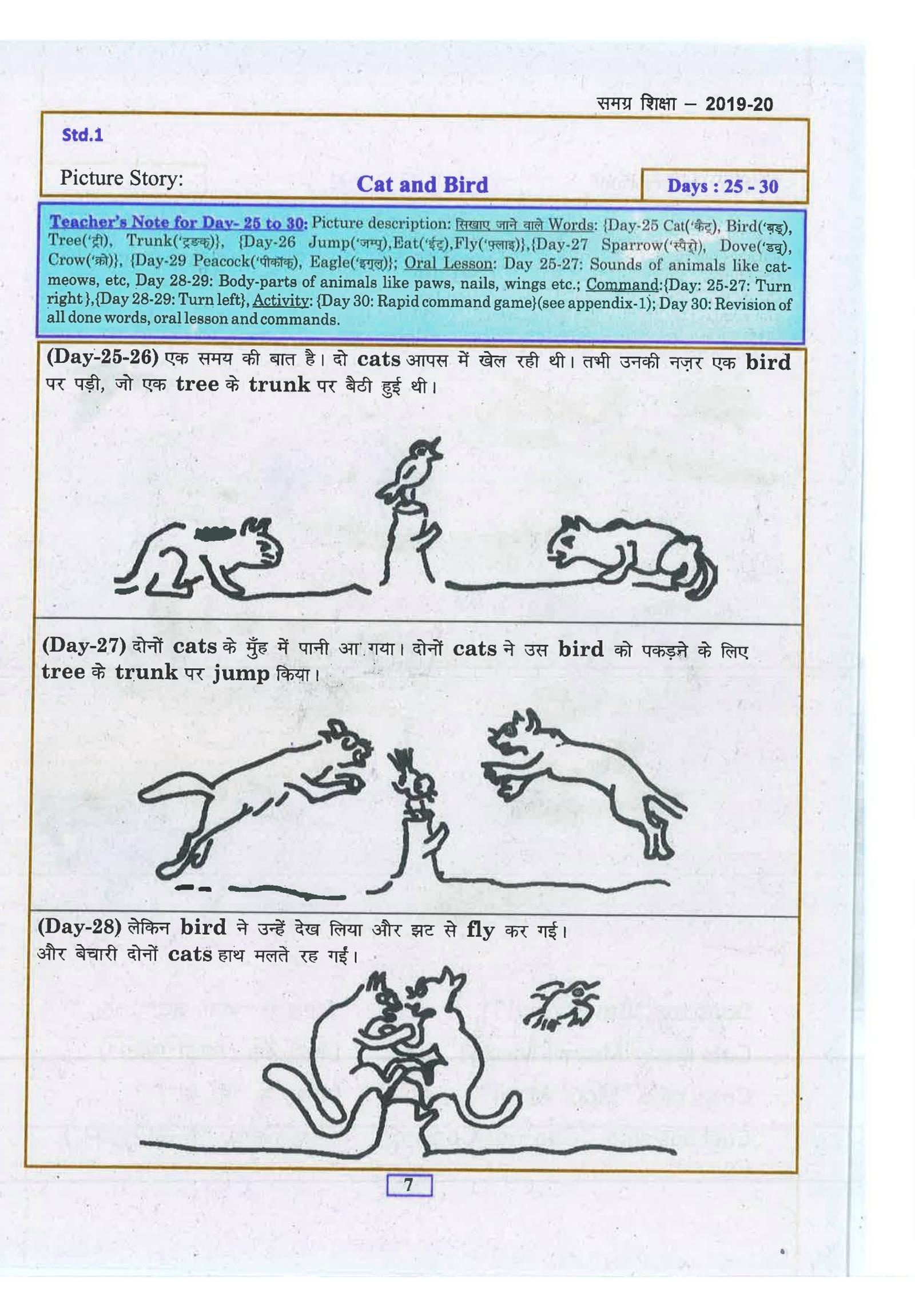 Bihar Board Class 1 English Chapter 5 Cat and Bird