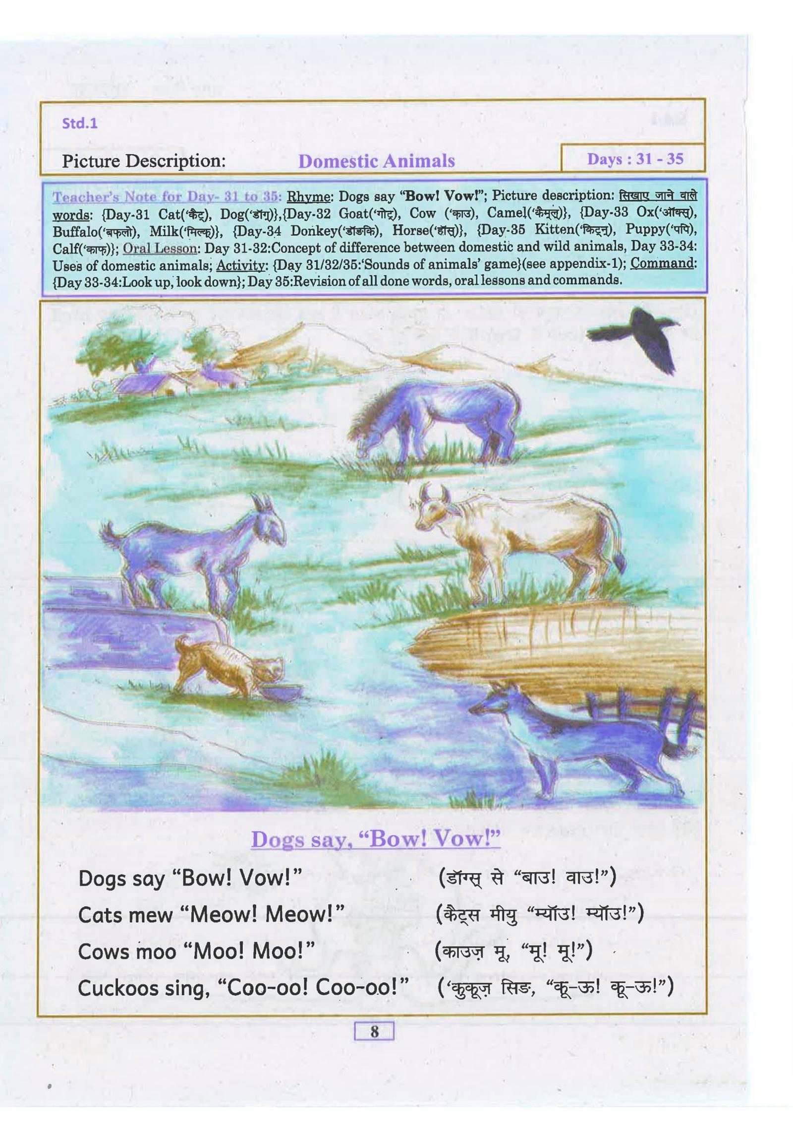 Bihar Board Class 1 English Chapter 6 Domestic Animal