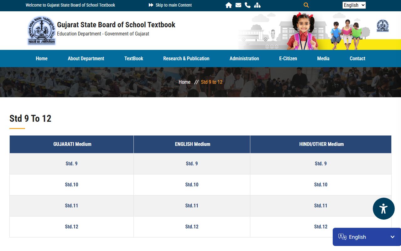 Gujarat Board Textbooks PDF 2026-27: GSEB Books Std 1 to 12 Download GSSTB Std 9 to 12 textbooks page