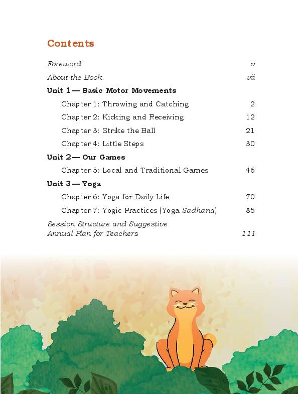 Contents page of Khel Yoga (खेल एवं योग), CG Board Class 3 textbook 2026-27