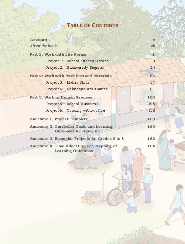 Contents page of Kaushal Bodh (कौशल बोध: व्यावसायिक शिक्षा), CG Board Class 6 textbook 2026-27