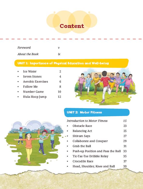 Contents page of Khel Yatra (खेल यात्रा: शारीरिक शिक्षा एवं योग), CG Board Class 6 textbook 2026-27