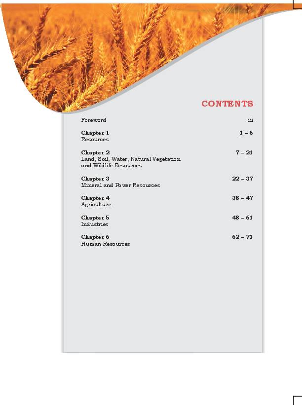 CG Board Class 8 Books PDF Download (2026-27 English & Hindi Medium) Contents page of Class 8 Social Science Part 2: Geography, CG Board Class 8 textbook 2026-27
